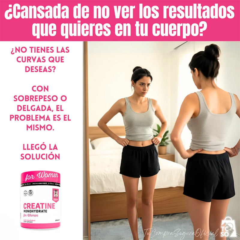 Creatina Monohidratada Para Mujeres Con Colágeno Hidrolizado No Sabor